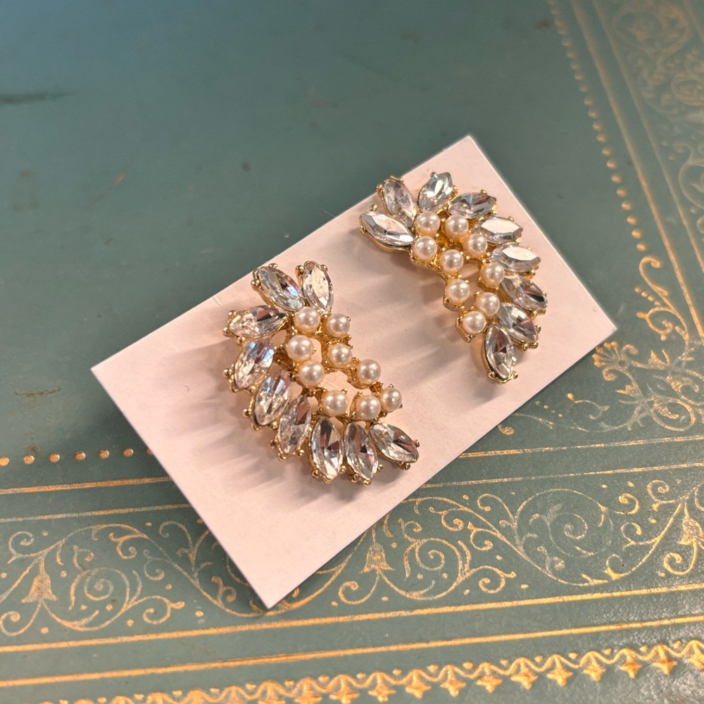 Elegant Gold and Silver Pearl Earrings